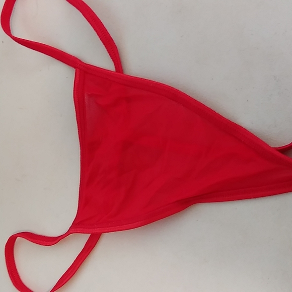 Avid Love Women's Sexy Strap Babydoll Sheer Lingerie Set Red & Gold, Size L - Picture 7 of 7